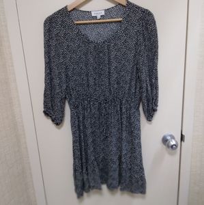 💕2 FOR $40- GILLI, Size S, Black w/White Dot Detail Loose Fitting Midi Dress 💕